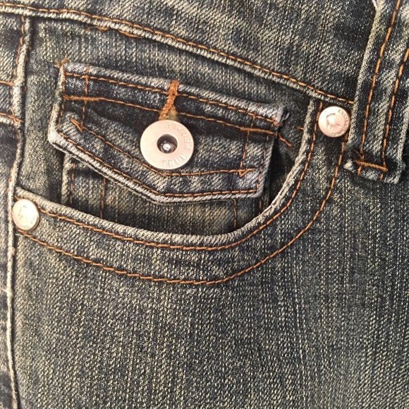 True People Denim Jeans Pants Size 3 Juniors Embroidered Low Rise Womens - Picture 10 of 12